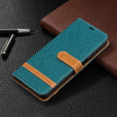 For Samsung Galaxy A32 5G Color Matching Denim Texture Horizontal Flip Leather Case with Holder & Card Slots & Wallet & Lanyard(Green)