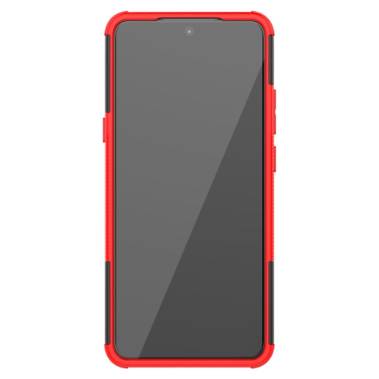 For Motorola Moto G 5G Tire Texture Shockproof TPU+PC Protective Case with Holder(Red)