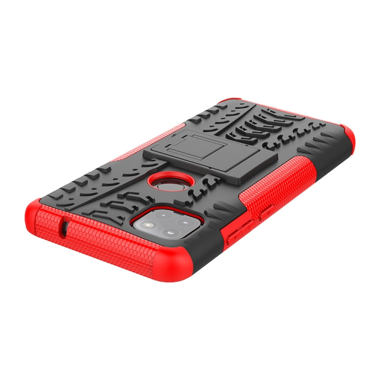 For Motorola Moto G 5G Tire Texture Shockproof TPU+PC Protective Case with Holder(Red)