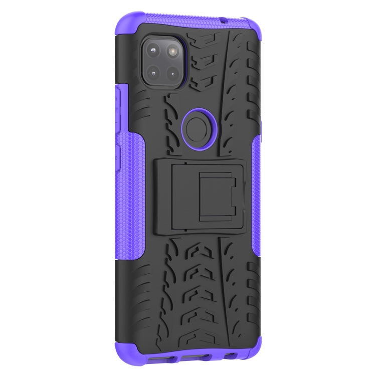 For Motorola Moto G 5G Tire Texture Shockproof TPU+PC Protective Case with Holder(Purple)
