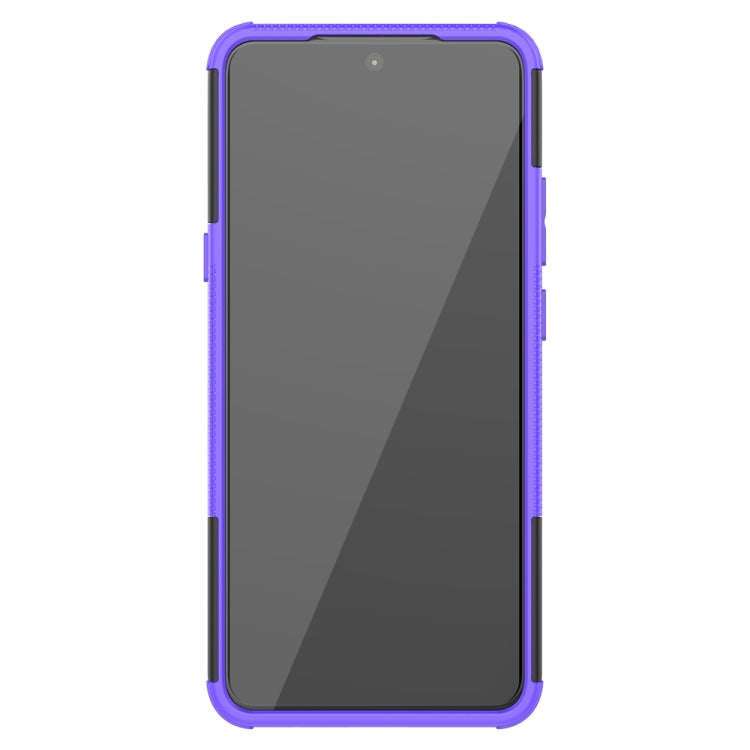 For Motorola Moto G 5G Tire Texture Shockproof TPU+PC Protective Case with Holder(Purple)
