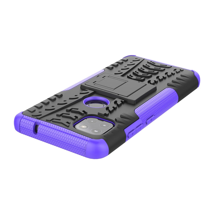 For Motorola Moto G 5G Tire Texture Shockproof TPU+PC Protective Case with Holder(Purple)
