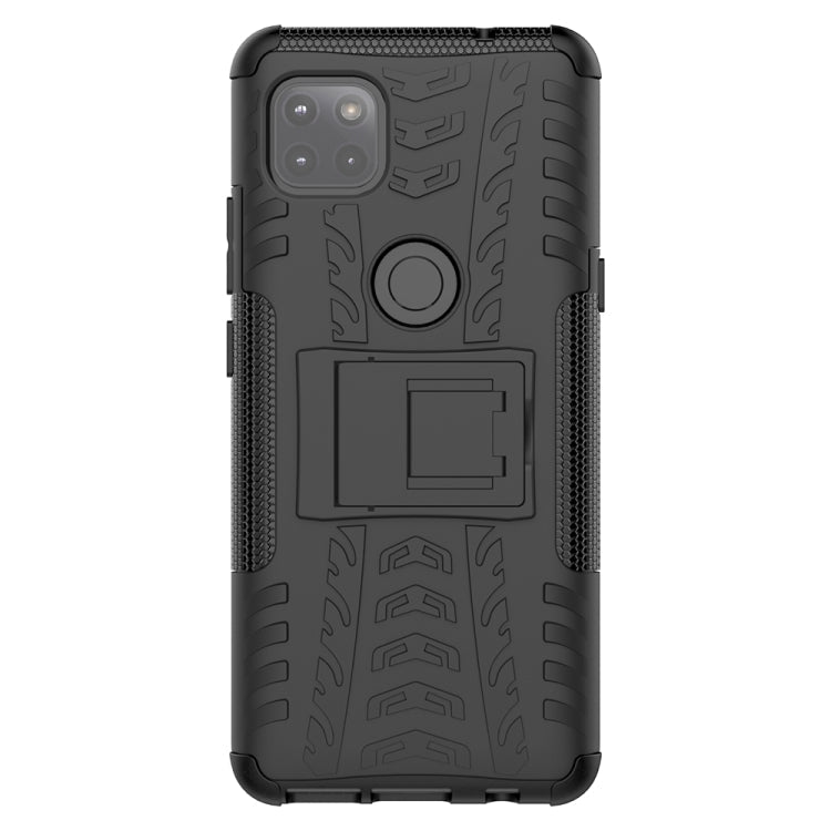 For Motorola Moto G 5G Tire Texture Shockproof TPU+PC Protective Case with Holder(Black)