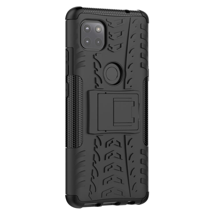 For Motorola Moto G 5G Tire Texture Shockproof TPU+PC Protective Case with Holder(Black)