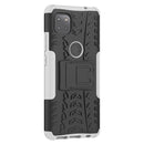 For Motorola Moto G 5G Tire Texture Shockproof TPU+PC Protective Case with Holder(White)