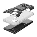 For Motorola Moto G 5G Tire Texture Shockproof TPU+PC Protective Case with Holder(White)