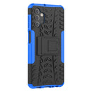 For Samsung Galaxy A32 5G Tire Texture Shockproof TPU+PC Protective Case with Holder(Blue)