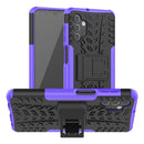 For Samsung Galaxy A32 5G Tire Texture Shockproof TPU+PC Protective Case with Holder(Purple)