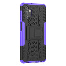 For Samsung Galaxy A32 5G Tire Texture Shockproof TPU+PC Protective Case with Holder(Purple)