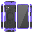 For Samsung Galaxy A32 5G Tire Texture Shockproof TPU+PC Protective Case with Holder(Purple)