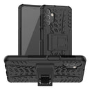 For Samsung Galaxy A32 5G Tire Texture Shockproof TPU+PC Protective Case with Holder(Black)