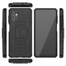For Samsung Galaxy A32 5G Tire Texture Shockproof TPU+PC Protective Case with Holder(Black)