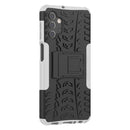For Samsung Galaxy A32 5G Tire Texture Shockproof TPU+PC Protective Case with Holder(White)