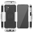 For Samsung Galaxy A32 5G Tire Texture Shockproof TPU+PC Protective Case with Holder(White)