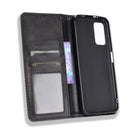 For Xiaomi Redmi 9T/ 9 Power Magnetic Buckle Retro Crazy Horse Texture Horizontal Flip Leather Case with Holder & Card Slots & Photo Frame(Black)