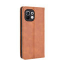For Xiaomi Mi 11 Magnetic Buckle Retro Crazy Horse Texture Horizontal Flip Leather Case with Holder & Card Slots & Photo Frame(Brown)