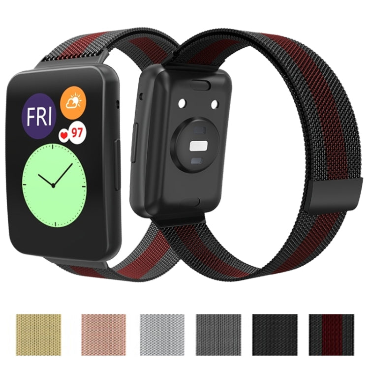 For Huawei Watch Fit Milanese Watch Band(Black)