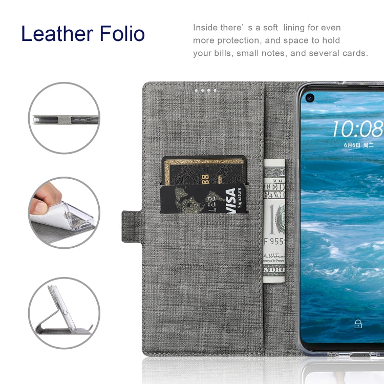 For Samsung Galaxy S21 Ultra 5G ViLi K Series Shockproof TPU + PU Leather Magnetic Buckle Horizontal Flip Case with Card Slots & Wallet & Holder(Grey)