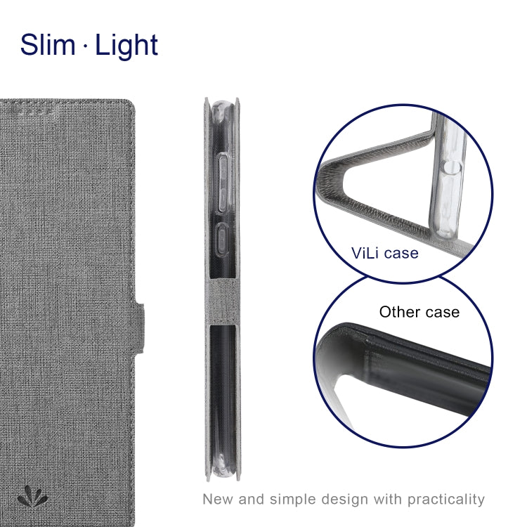 For Samsung Galaxy S21 Ultra 5G ViLi K Series Shockproof TPU + PU Leather Magnetic Buckle Horizontal Flip Case with Card Slots & Wallet & Holder(Grey)
