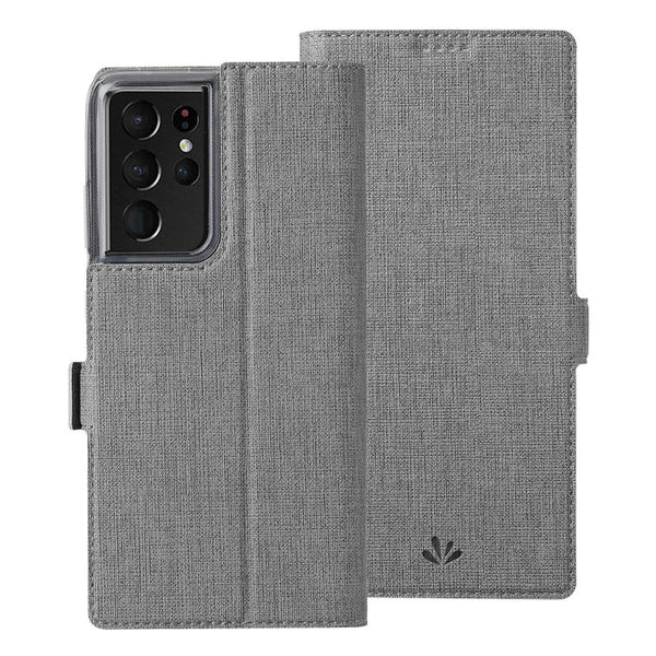 For Samsung Galaxy S21 Ultra 5G ViLi K Series Shockproof TPU + PU Leather Magnetic Buckle Horizontal Flip Case with Card Slots & Wallet & Holder(Grey)
