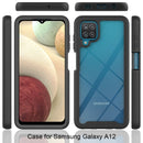 For Samsung Galaxy A12 Starry Sky Solid Color Series Shockproof PC + TPU Protective Case(Light Blue)