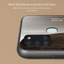 For Samsung Galaxy A21s Wood Grain Glass Protective Case(M06)