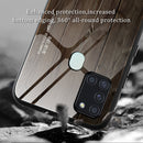 For Samsung Galaxy A21s Wood Grain Glass Protective Case(M06)