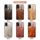For Samsung Galaxy A21s Wood Grain Glass Protective Case(M06)