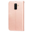 For Samsung Galaxy A6+ 2018 Flower Vine Embossing Pattern Horizontal Flip Leather Case with Card Slot & Holder & Wallet & Lanyard(Rose Gold)