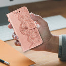 For Samsung Galaxy A6+ 2018 Flower Vine Embossing Pattern Horizontal Flip Leather Case with Card Slot & Holder & Wallet & Lanyard(Rose Gold)