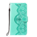 For Samsung Galaxy A6 (2018) Flower Vine Embossing Pattern Horizontal Flip Leather Case with Card Slot & Holder & Wallet & Lanyard(Green)