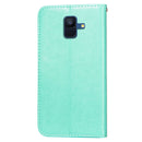 For Samsung Galaxy A6 (2018) Flower Vine Embossing Pattern Horizontal Flip Leather Case with Card Slot & Holder & Wallet & Lanyard(Green)