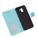 For Samsung Galaxy A6 (2018) Flower Vine Embossing Pattern Horizontal Flip Leather Case with Card Slot & Holder & Wallet & Lanyard(Green)