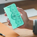 For Samsung Galaxy A6 (2018) Flower Vine Embossing Pattern Horizontal Flip Leather Case with Card Slot & Holder & Wallet & Lanyard(Green)
