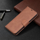 For Samsung Galaxy A72 5G / 4G Retro Lambskin Texture Pure Color Horizontal Flip PU Leather Case with Holder & Card Slots & Wallet & Lanyard(Brown)