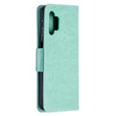 For Samsung Galaxy A32 5G Embossing Two Butterflies Pattern Horizontal Flip PU Leather Case with Holder & Card Slot & Wallet & Lanyard(Green)