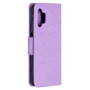 For Samsung Galaxy A32 5G Embossing Two Butterflies Pattern Horizontal Flip PU Leather Case with Holder & Card Slot & Wallet & Lanyard(Purple)