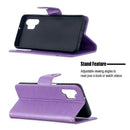 For Samsung Galaxy A32 5G Embossing Two Butterflies Pattern Horizontal Flip PU Leather Case with Holder & Card Slot & Wallet & Lanyard(Purple)