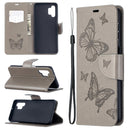 For Samsung Galaxy A32 5G Embossing Two Butterflies Pattern Horizontal Flip PU Leather Case with Holder & Card Slot & Wallet & Lanyard(Grey)