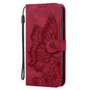 Retro Skin Feel Butterflies Embossing Horizontal Flip Leather Case with Holder & Card Slots & Wallet For iPhone 6 Plus / 6s Plus(Red)