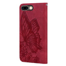 Retro Skin Feel Butterflies Embossing Horizontal Flip Leather Case with Holder & Card Slots & Wallet For iPhone 6 Plus / 6s Plus(Red)