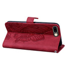 Retro Skin Feel Butterflies Embossing Horizontal Flip Leather Case with Holder & Card Slots & Wallet For iPhone 6 Plus / 6s Plus(Red)