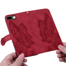 Retro Skin Feel Butterflies Embossing Horizontal Flip Leather Case with Holder & Card Slots & Wallet For iPhone 6 Plus / 6s Plus(Red)