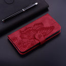 Retro Skin Feel Butterflies Embossing Horizontal Flip Leather Case with Holder & Card Slots & Wallet For iPhone 6 Plus / 6s Plus(Red)