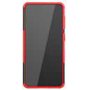 For Samsung Galaxy S21 5G Tire Texture Shockproof TPU+PC Protective Case with Holder(Red)