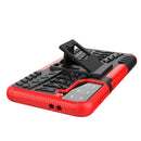For Samsung Galaxy S21 5G Tire Texture Shockproof TPU+PC Protective Case with Holder(Red)