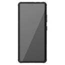 For Samsung Galaxy S21 Ultra 5G Tire Texture Shockproof TPU+PC Protective Case with Holder(Black)