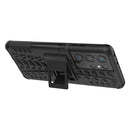 For Samsung Galaxy S21 Ultra 5G Tire Texture Shockproof TPU+PC Protective Case with Holder(Black)