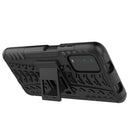 For Xiaomi Poco M3 /Redmi Note 9 4G Tire Texture Shockproof TPU+PC Protective Case with Holder(Black)
