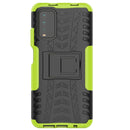 For Xiaomi Poco M3 /Redmi Note 9 4G Tire Texture Shockproof TPU+PC Protective Case with Holder(Green)